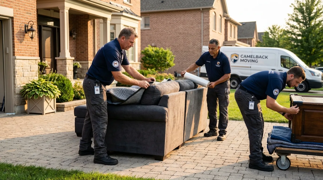 Large estate moving crew wrapping furniture in Tonasket, WA