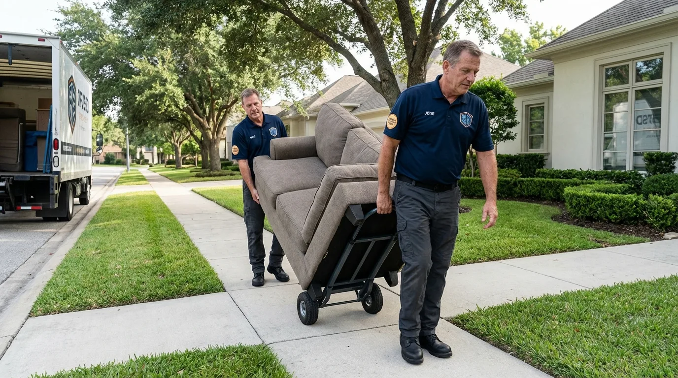 Local residential moving crew loading furniture in Tonasket, WA